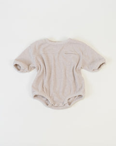 relaxed waffle romper || sand
